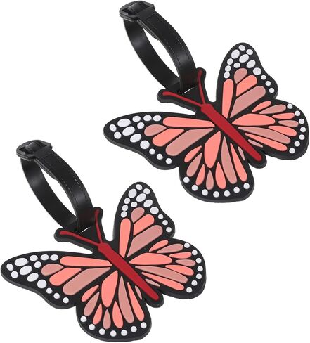 2Pcs Funny Silicone Luggage Tags, Butterfly Luggage Tag, Personalized Luggage Tags for Women Men Travel Bags Suitcases in Saudi Arabia
