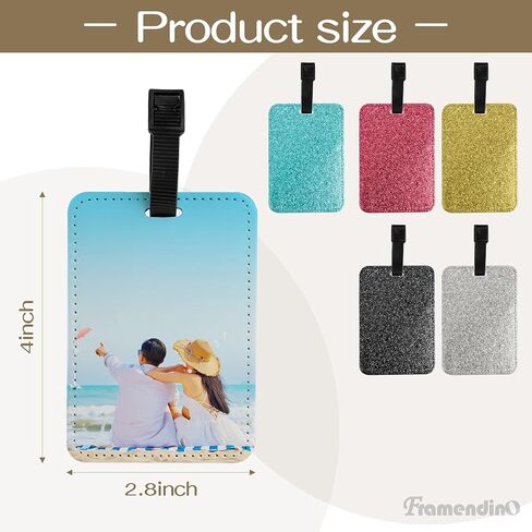 Framendino, 10 Pack Sublimation Blank Luggage Tags with Straps Heat Transfer Baggage Tag Identifiers for Suitcases DIY Gifts in Saudi Arabia