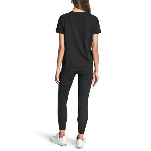 DKNY Womens Mixed Metal Stacked Glitter Logo Short Sleeve T-Shirt in Saudi Arabia