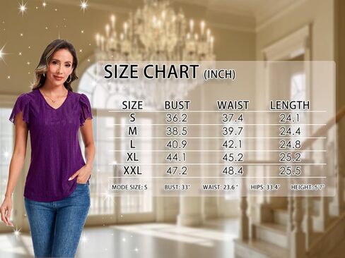 Womens Glitter Tops Short Sleeve Dressy V Neck Sparkly Casual Double Layers Shirts in Saudi Arabia