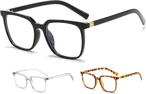 Oversized Blue Light Glasses, Oversized Square Blue Light Blocking Glasses for Women Men, Anti Glare Reduce Eyestrain in Saudi Arabia