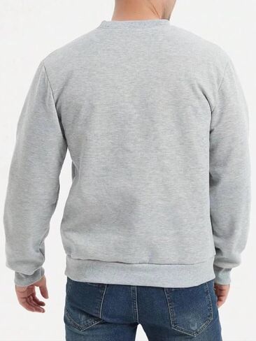 Men's Crewneck Sweatshirt Warm Thermal Long Sleeve Winter Fleece Pullover Shirt Clothes in Saudi Arabia