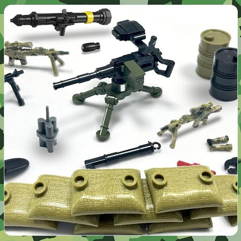 Military Weapon Pack, 171 Pcs WW2 Building Decoration Set, Military Soldier Weapon Sets, WW2 Building Decoration, Compatible with Major Brand in Saudi Arabia