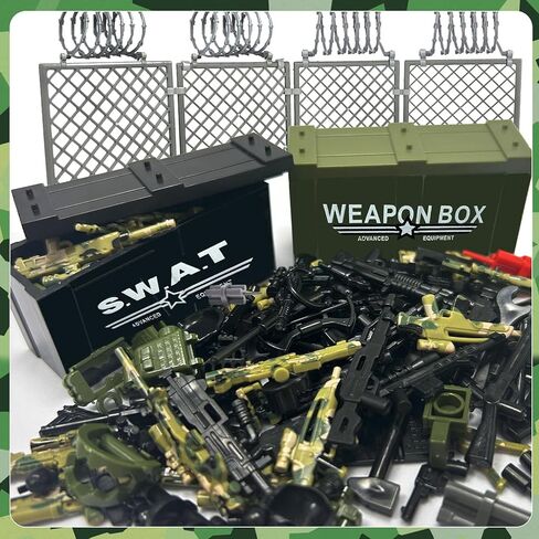 Military Weapon Pack, 171 Pcs WW2 Building Decoration Set, Military Soldier Weapon Sets, WW2 Building Decoration, Compatible with Major Brand in Saudi Arabia