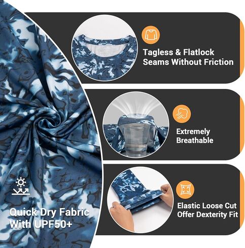 Palmyth Fishing Shirt for Men Long Sleeve UV UPF 50+ Sun Protection Quick Dry Performance T-Shirts in Saudi Arabia