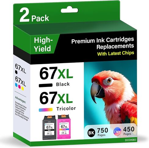 Printer Ink 21XL 22 XL High Yield Replacements for HP 21 22 Ink Cartridges | 2-Pack 21 22 XL Ink Black Color Compatible with F2210 F4180 D1560; OfficeJet J3600, 4315, 5600; PSC 1410; Fax 3180 Printer in Saudi Arabia
