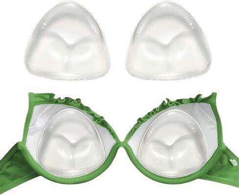 Women's Clear Silicone Triangle Heart Shape Bra Pad Insert Removable Bra Cup Reusable Breast Pads for Swimsuit in Saudi Arabia