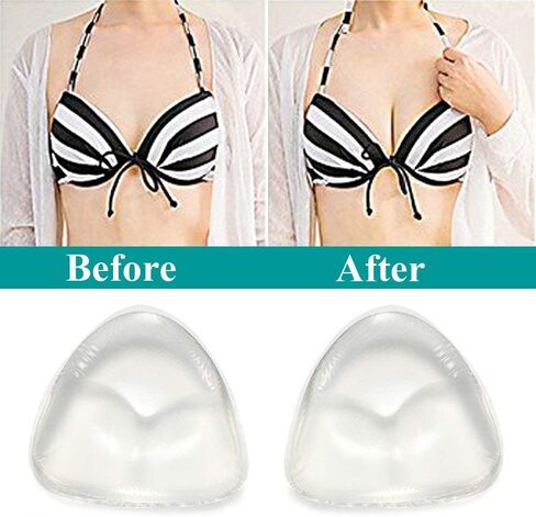 Women's Clear Silicone Triangle Heart Shape Bra Pad Insert Removable Bra Cup Reusable Breast Pads for Swimsuit in Saudi Arabia