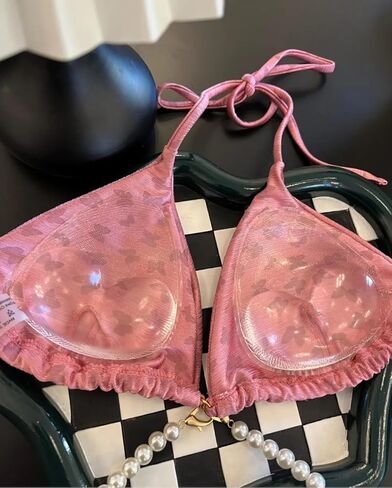 Women's Clear Silicone Triangle Heart Shape Bra Pad Insert Removable Bra Cup Reusable Breast Pads for Swimsuit in Saudi Arabia