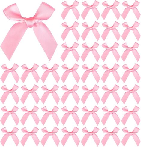 100 PCS أقواس وردية ، أقواس صغيرة 1 بوصة للحرف اليدوية ، زخارف حزب القوس الصغيرة الساتان ، لخياطة DIY ، تغليف مخبز الزهور ، زحف عيد ميلاد عيد ميلاد الزفاف in Kuwait