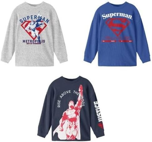 Bioworld Superman Rise Boy’s 3-Pack Crew Neck Long Sleeve Shirt Set in Saudi Arabia