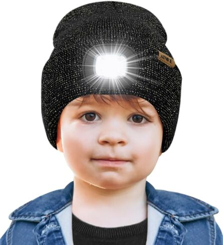 ATNKE Kids LED Lighted Beanie Cap,USB Rechargeable 4 LED Running Headlamp Bright Hat with Light Gifts for Boys and Girls in Saudi Arabia