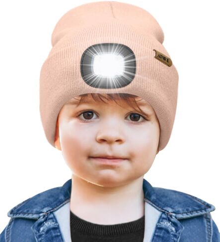 ATNKE Kids LED Lighted Beanie Cap,USB Rechargeable 4 LED Running Headlamp Bright Hat with Light Gifts for Boys and Girls in Saudi Arabia