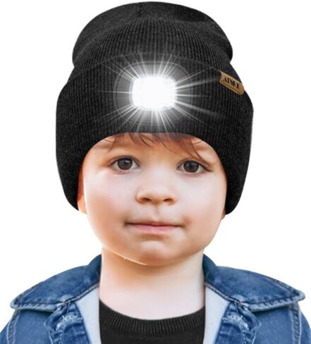 ATNKE Kids LED Lighted Beanie Cap,USB Rechargeable 4 LED Running Headlamp Bright Hat with Light Gifts for Boys and Girls in Saudi Arabia