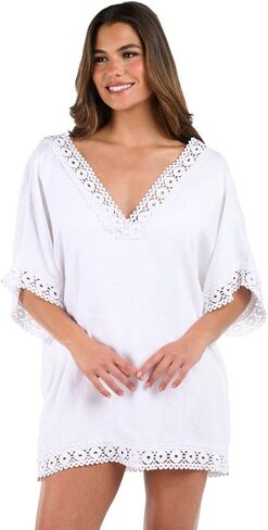 تونيك نسائي من La Blanca، غطاء لباس السباحة، أزرق//بحر البوران، مقاس X-Small in Kuwait