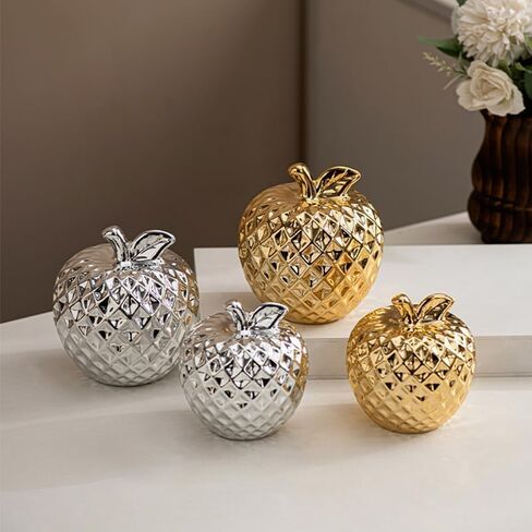 Ceramic Apple Decor Decorative Fruit Lifelike Faux Apples Ornament Realistic Fruits Apple Decorations for Kitchen, Realistic Fake Fruits Party Props Home Decor -S in Saudi Arabia