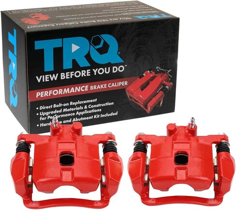 TRQ Rear Performance Brake Caliper Set Red Compatible with 2005-2006 Saab 9-2X 2004-2008 Subaru Forester 2004-2007 Impreza in Saudi Arabia