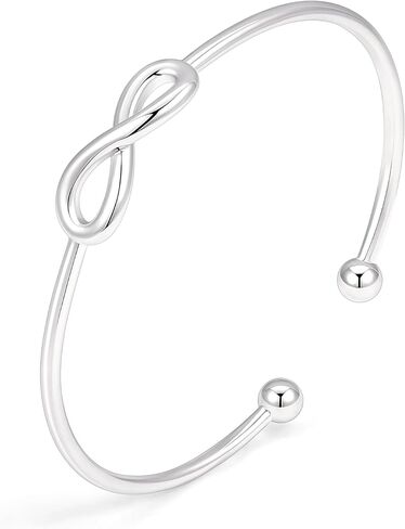 Gelbesty Infinity Love Knot Dainty Gold Bangle Bracelets for Women, 14K Gold Plated Adjustable 925 Silver Bracelet, Trendy Jewelry Gifts for Valentine's Day in Kuwait