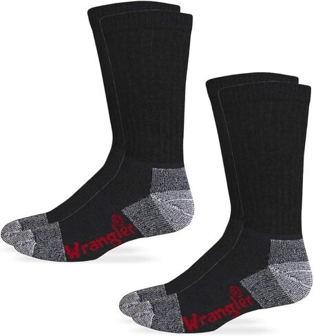 Wranglers Mens Riggs Steel Toe Cushion Cotton Boot Crew Socks 2 Pack in Saudi Arabia