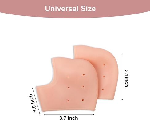 Wonder Care Pair of 2 Silicone Heels Protectors for Moisturizing Heels, Cracked Heel Protection, Relief Blister, Heel Spurs, and Plantar Fascitis Wrap| Heel Gel Socks| Stretchable| Unisex, Beige in Saudi Arabia