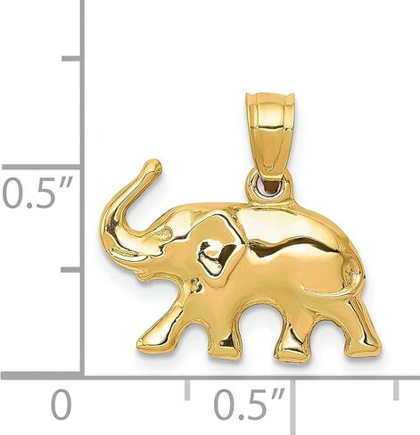 14K الذهب الأصفر 3D سحر الفيل قلادة المجوهرات in Saudi Arabia