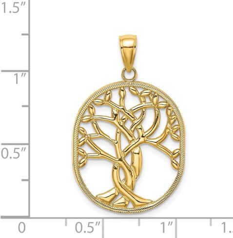 14K Yellow Gold Tree Of Life Celtic Knot In Oval Frame Pendant (1.21 x 0.83 inches) in Saudi Arabia