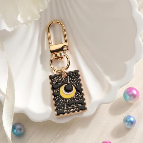 Mini Tarot Keychain,Tarot Cards Keychain for Women Friends Valentine Halloween Christmas Birthday Keys Purse Handbag in Saudi Arabia