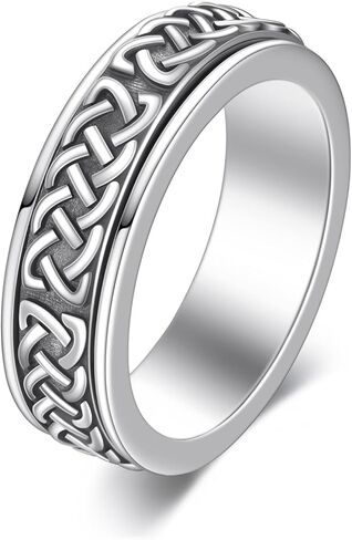 KZX Spinning Anxiety Decompression Ring for Women Men S925 Sterling Silver Spinning Anxiety Decompression Ring Jewelry Gift for Birthday in Saudi Arabia