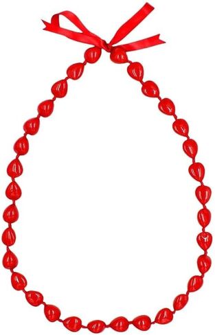 Colorful Class of 2025 Graduation Lei Kukui Nuts Lei Necklace Chunky Black Beaded Hawaiian Bow Necklace Imitation Kukui Nuts Graduation Gift for Students Teacher in Saudi Arabia