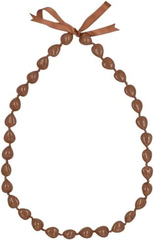 Colorful Class of 2025 Graduation Lei Kukui Nuts Lei Necklace Chunky Black Beaded Hawaiian Bow Necklace Imitation Kukui Nuts Graduation Gift for Students Teacher in Saudi Arabia