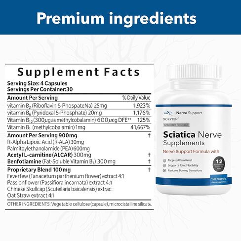 تخفيف آلام العصب الوركي | 120 كبسولة | مستخلصات نباتية | مكونات مختارة بعناية، جودة ممتازة in Kuwait