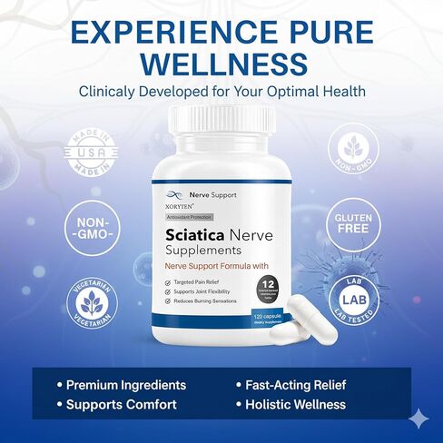 تخفيف آلام العصب الوركي | 120 كبسولة | مستخلصات نباتية | مكونات مختارة بعناية، جودة ممتازة in Kuwait