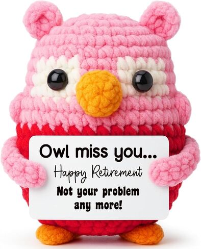Pink Owl Crochet for Wife, Handmade Romantic Keepsake from Husband, Cute Mini Collectible to Celebrate Marriage Love, Unique Valentine’s Day or Birthday Present for Her in Saudi Arabia