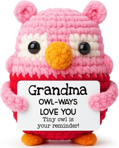 Pink Owl Crochet for Wife, Handmade Romantic Keepsake from Husband, Cute Mini Collectible to Celebrate Marriage Love, Unique Valentine’s Day or Birthday Present for Her in Saudi Arabia