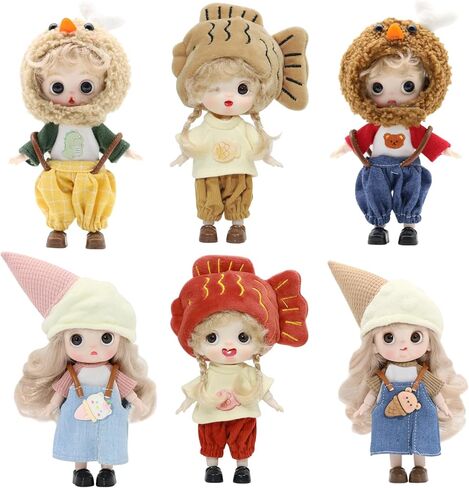 شخصيات BJD Blind Box اللطيفة، دمية OB11 قابلة للتحصيل مع ملابس قابلة للإزالة بمقياس 1/12، هدية مفاجأة صندوق غامض عشوائي واحد - سلسلة متعة عشاق الطعام اليابانية in Kuwait