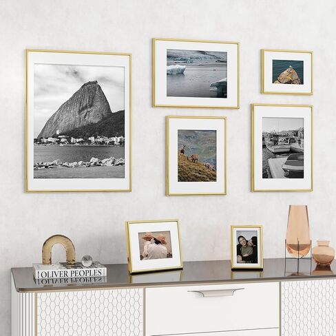 12x16 Picture Frame, Display Pictures 9x12 with Mat or 12x16 Without Mat, Wall Hanging Photo Frame, Gold, 1 Pack in Saudi Arabia