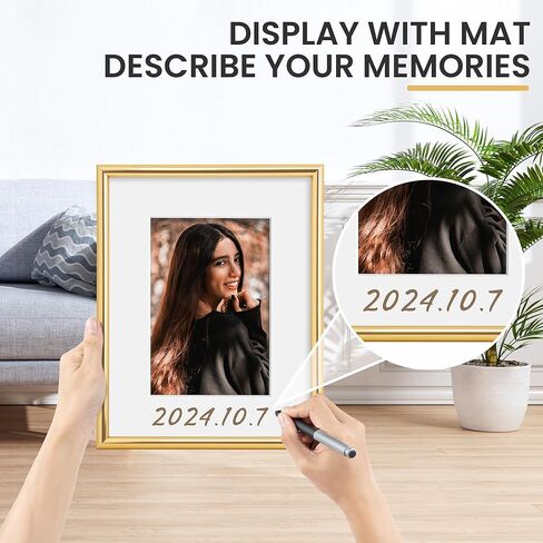 12x16 Picture Frame, Display Pictures 9x12 with Mat or 12x16 Without Mat, Wall Hanging Photo Frame, Gold, 1 Pack in Saudi Arabia