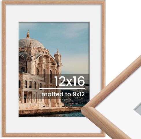 12x16 Picture Frame, Display Pictures 9x12 with Mat or 12x16 Without Mat, Wall Hanging Photo Frame, Gold, 1 Pack in Saudi Arabia