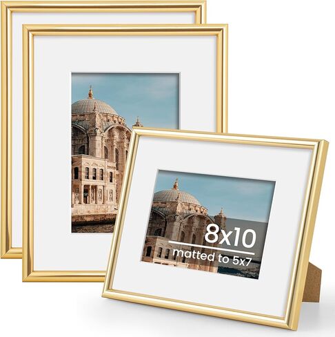 12x16 Picture Frame, Display Pictures 9x12 with Mat or 12x16 Without Mat, Wall Hanging Photo Frame, Gold, 1 Pack in Saudi Arabia