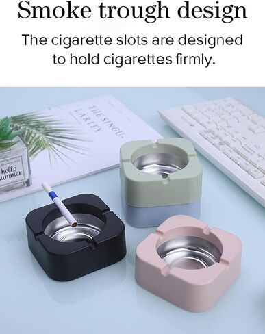 3PCS Portable Windproof Mini Ashtray– Compact, Durable, and Easy to Clean for Travel, Car, Outdoor, and Home Use in Kuwait