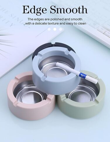 3PCS Portable Windproof Mini Ashtray– Compact, Durable, and Easy to Clean for Travel, Car, Outdoor, and Home Use in Kuwait