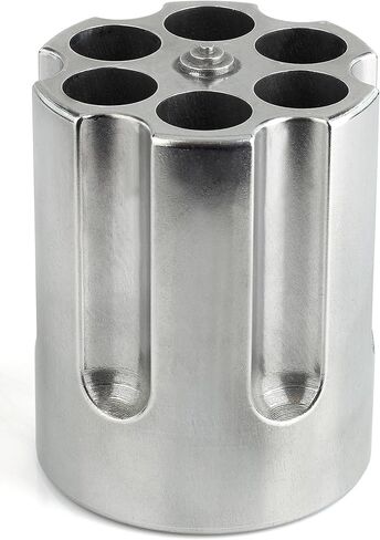 Caliber Gourmet Gun Cylinder Pen Holder Set Bundle With 3 Pens, Gift Set, Paper Weight, Desktop Organize Pens and Pencils Office Accessory For Office Desk, Made Out of Heavy Duty Cast Aluminum, Silver in Saudi Arabia