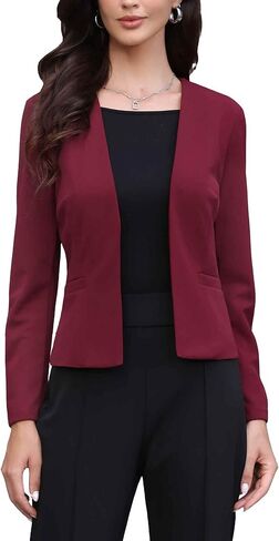 Allegra K Collarless Blazer for Women's Business Casual Outfits Open Front Suit Jackets in Saudi Arabia