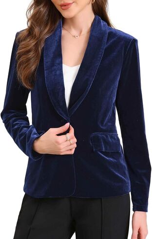 جاكيتات Allegra K Velvet Blazer لبدلة الأعمال غير الرسمية لعام 2025 للنساء in Kuwait