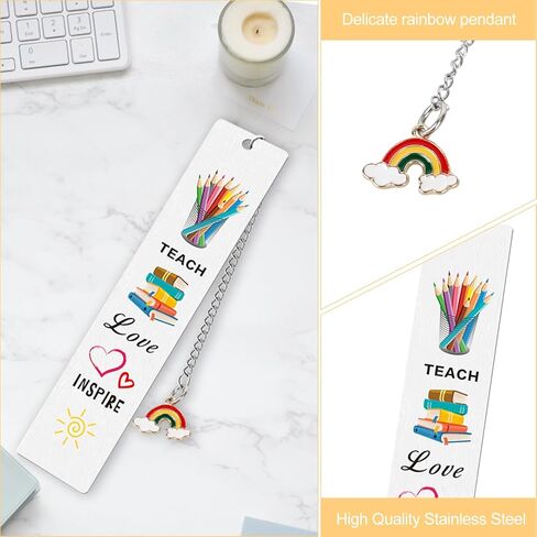 UAREHIBY 16 PCS Teacher Gifts in Bulk, Thank You Teachers Gifts With Makeup Bags, Teacher's Appreciation Week Keychain, Bookmark Gift for Teachers, Best Teacher Ever Pen Gift, Christmas Idea in Saudi Arabia
