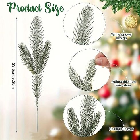 12 Pcs Snowy Cedar Berry Picks Christmas Frosted Pine Branches Artificial Red Berry Cedar Stems Faux Greenery Holly Berries Sprays in Saudi Arabia