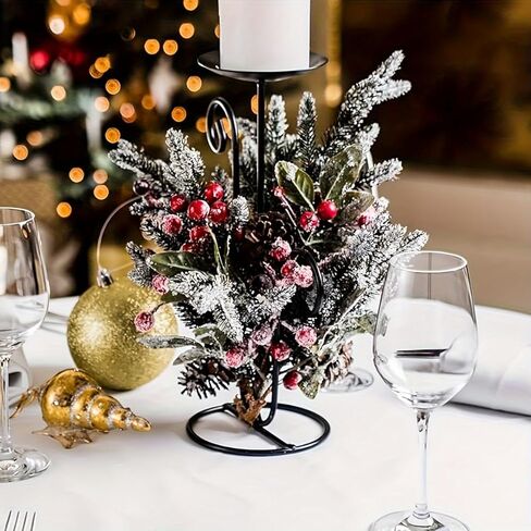 12 Pcs Snowy Cedar Berry Picks Christmas Frosted Pine Branches Artificial Red Berry Cedar Stems Faux Greenery Holly Berries Sprays in Saudi Arabia