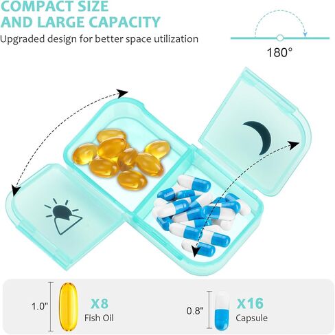 Pill Organizer 2 Times a Day - CHIPNEW Food Grade Medicine Organizer -7 Day Large Detachable Travel Pill Box-Pill Container, Holder for Supplements, Vitamins, and Medications(Transparent) in Saudi Arabia