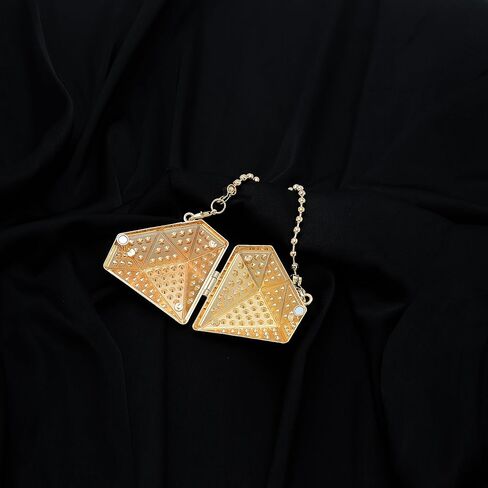 Miuco Rhinestones Clutch Purses For Women Mini Diamond Shaped Sparkly Evening Bags for Party Formal Crossbody Bag With Chain in Saudi Arabia