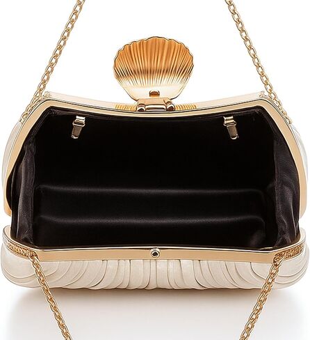 Women’s Gold Clutch Purses with Chain, Elegant Satin Pleated Evening Bag for Wedding Guest & Formal Events in Saudi Arabia